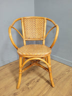 Pair Of Mid Century Wicker Retro Chic Cane Seats Bucket Tub Egg Rattan Chairs