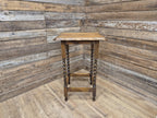 Vintage Barley Twist Pie Crust Oak Side Table Hall Table Plant Stand