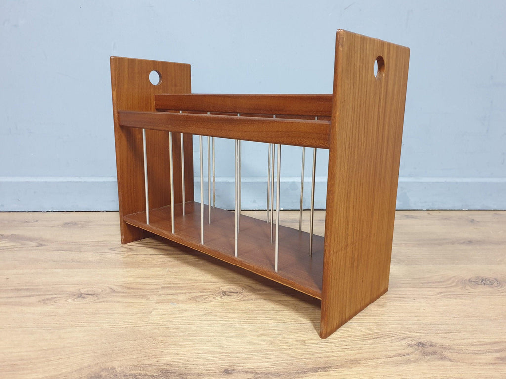 Mid Century Modern Danish Unique Teak Magazine Rack