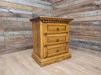 Vintage Rustic Pine Mexican Style Three Drawer Storage Chest