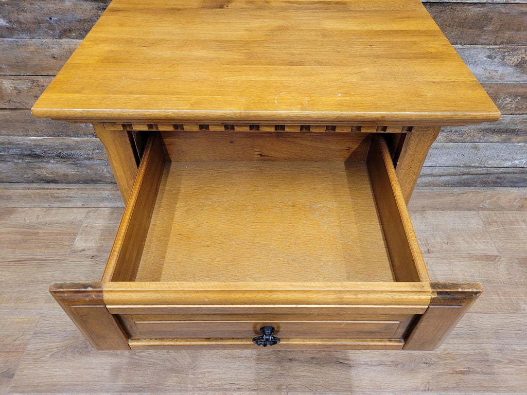 Vintage Rustic Pine Mexican Style Three Drawer Storage Chest