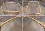 Vintage Rattan Glass Top Bar Cart Bamboo Cocktail Drinks Trolley