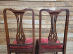 Two Vintage Art Deco Style Splat Back Dining Bedroom Hall Chairs Padded Seats