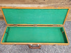 Vintage Oak Shotgun Case with Green Felt Lining – 12 Bore Gun Case