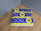 Vintage Country House BoHo Footstool Colourful Hippie Fabric Turned Legs