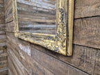 Vintage Distressed Gold & Black Framed Bevel Edged Over Mantle Wall Mirror