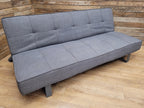 Retro Style Three Seater Sofa Bed Grey Fabric Double Day Bed
