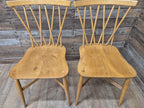 4 Mid Century Ercol 376 Blonde Candlestick Windsor Dining Chairs Vintage Retro