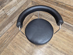 Mid Century Le Corbusier LC7 Repro Swivel Chair in Black Leather & Chrome