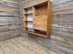 Remodelled William Lawrence Teak Bureau Bookcase with Hairpin Legs Retro Lining