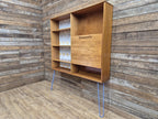 Remodelled William Lawrence Teak Bureau Bookcase with Hairpin Legs Retro Lining