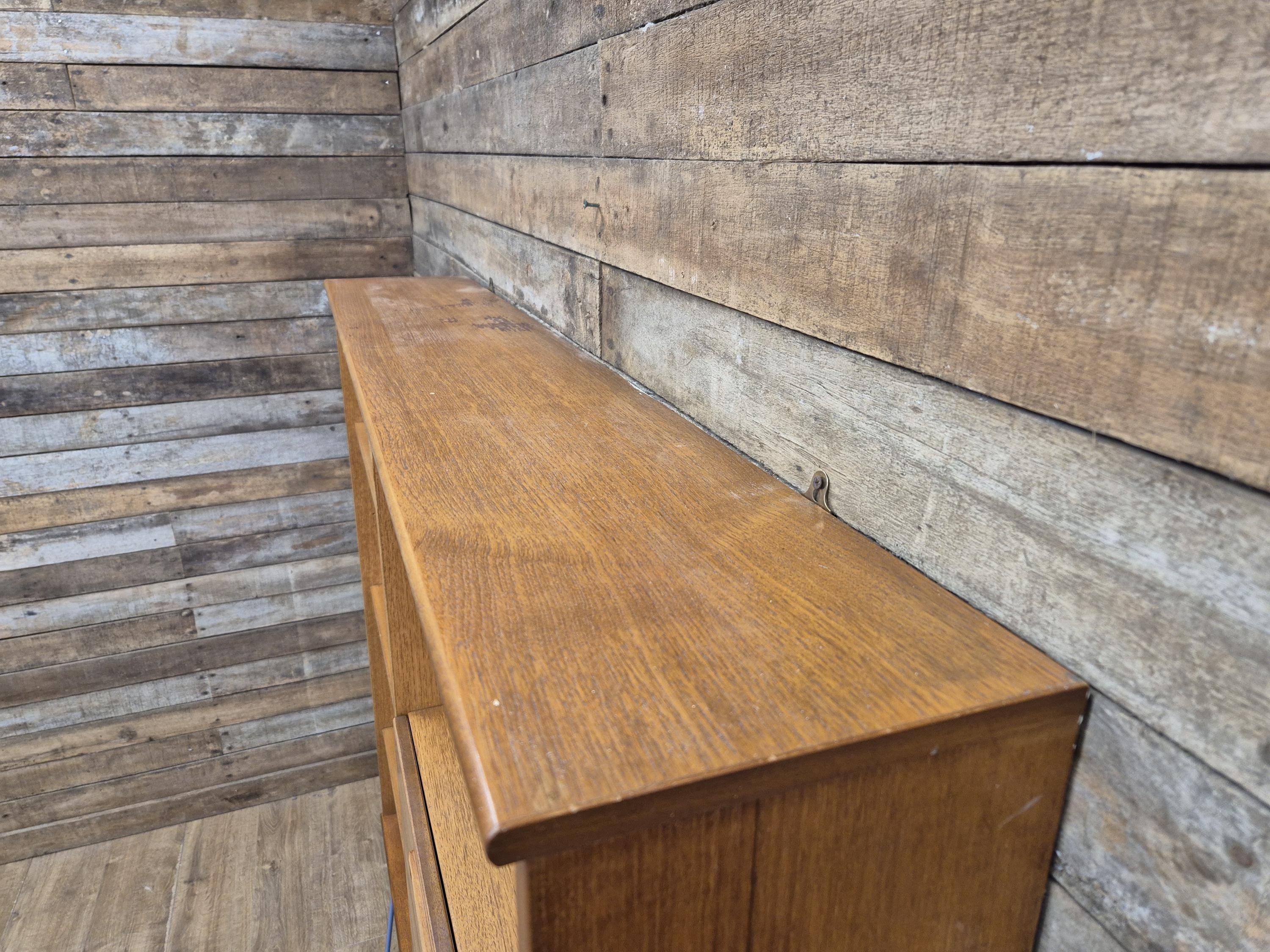 Remodelled William Lawrence Teak Bureau Bookcase with Hairpin Legs Retro Lining
