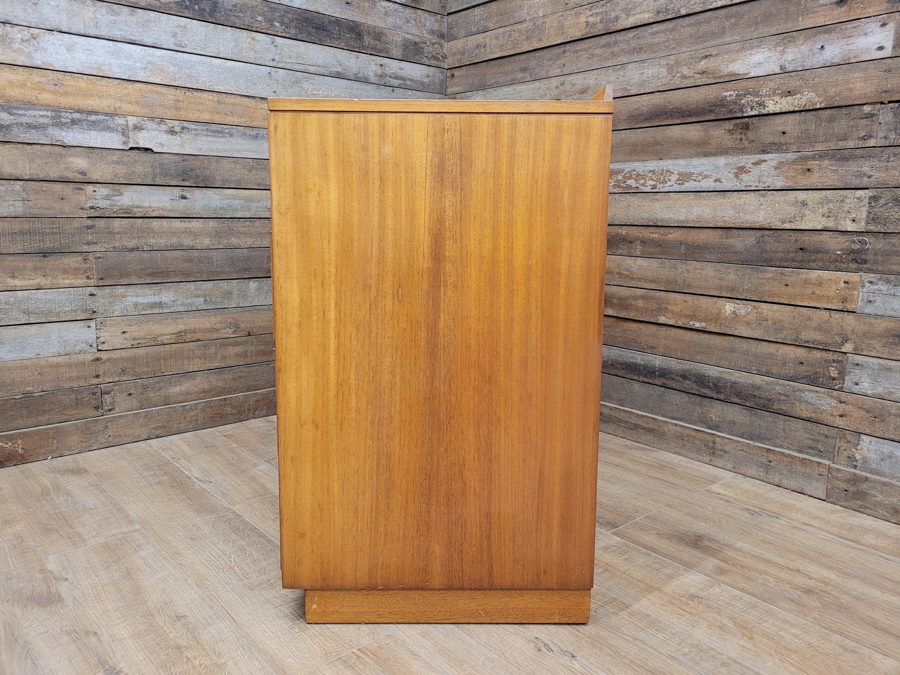 Mid Century M.O.D Industrial Teak Chest of Drawers 2 Over 3 Ex Military Storage