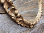 Vintage Circular Gold Wall Mirror Ornate Moulded Plaster Gilt Style