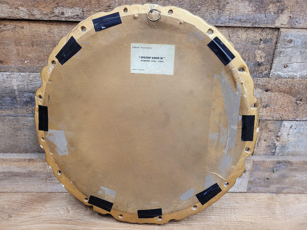 Vintage Circular Gold Wall Mirror Ornate Moulded Plaster Gilt Style