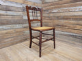 Antique Mahogany Carved Spindle Back Bergere Rattan Seat Hall Bedroom Chair