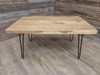 Mid Century Style Industrial Hairpin Leg Coffee Table Rustic Solid Oak Unique