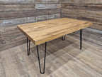 Mid Century Style Industrial Hairpin Leg Coffee Table Rustic Solid Oak Unique
