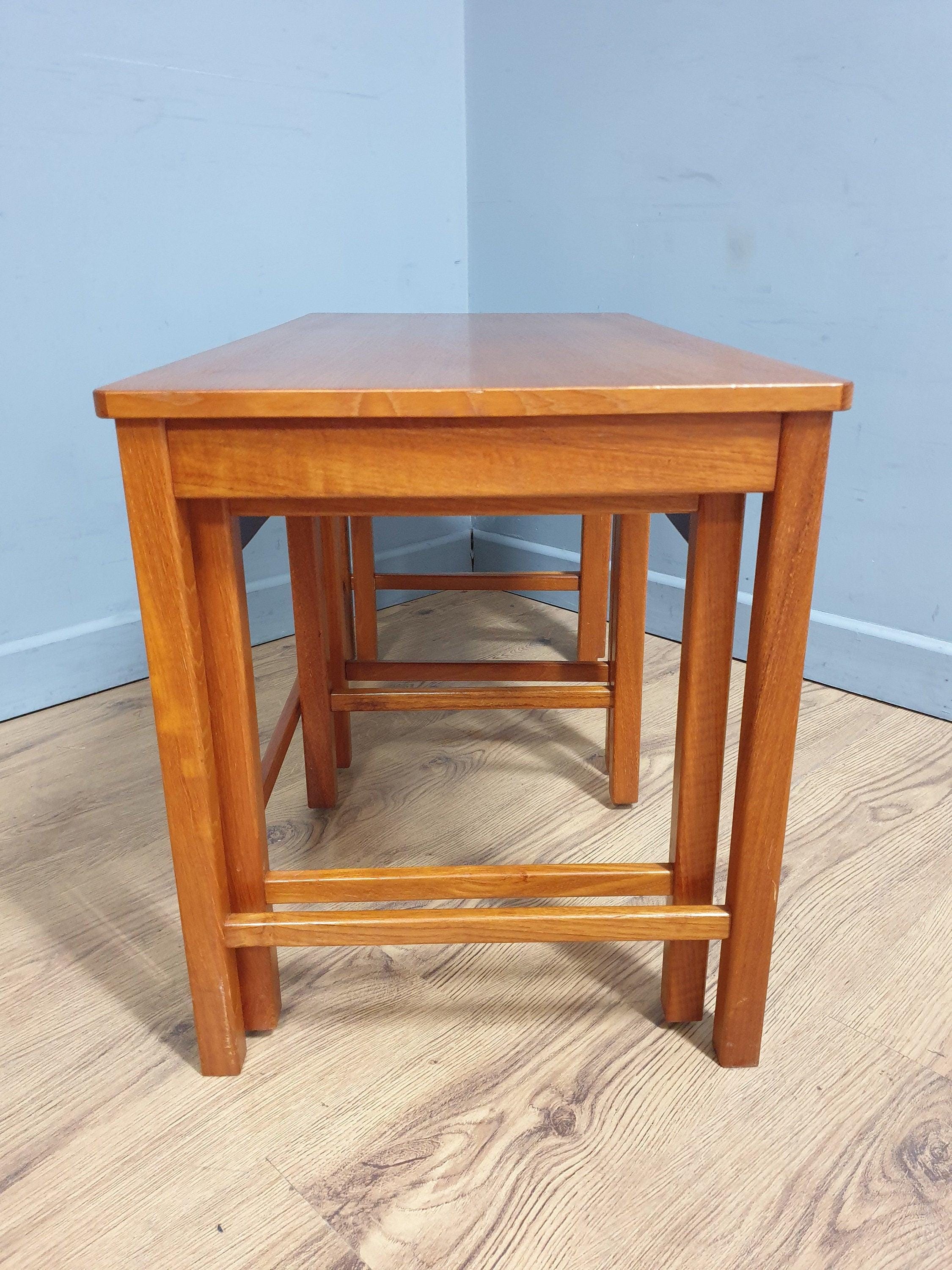 Mid Century Teak Nest of Coffee Table Retro Chic