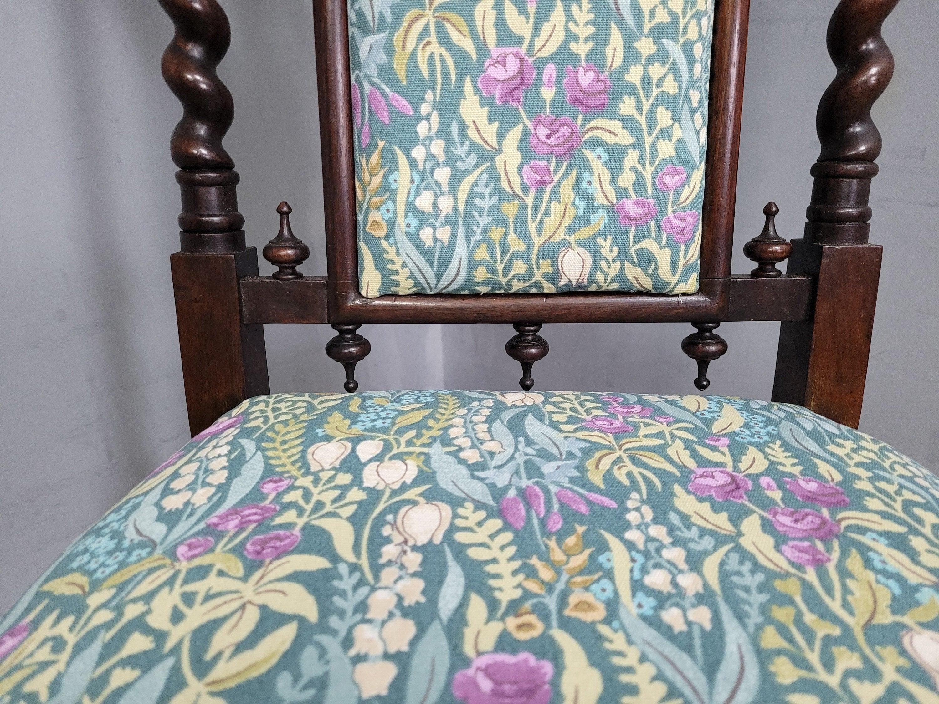 Antique Victoria Mahogany Ornately Carved Barley Twist Hall Chair Bedroom