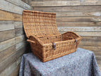 Vintage Wicker Picnic Basket Log Basket Toy Chest