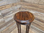 Antique Two Tier Mahogany Torchiere Jardiniere Plant Stand Barley Twist Feature