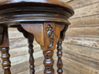 Antique Two Tier Mahogany Torchiere Jardiniere Plant Stand Barley Twist Feature