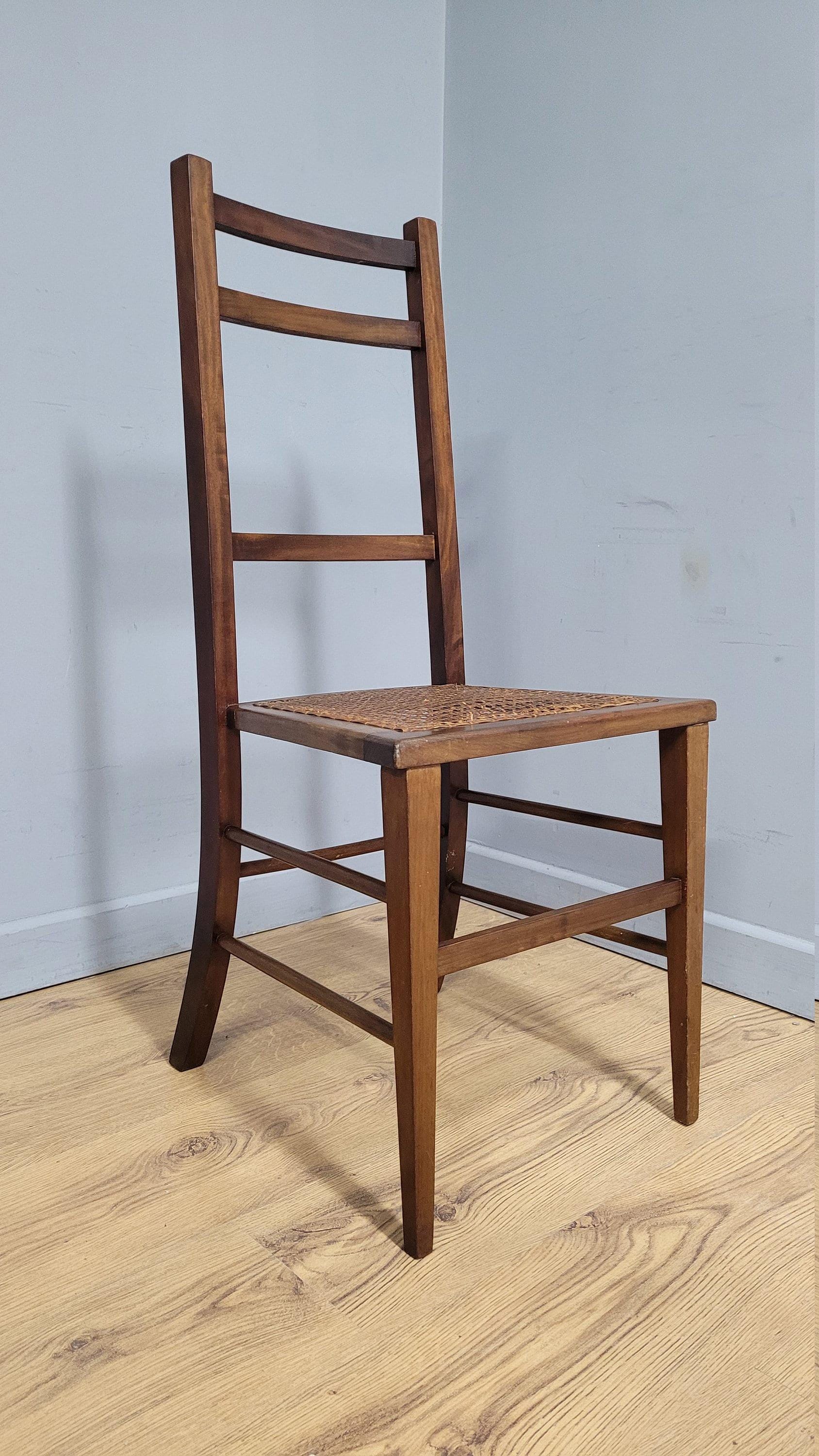 Pair of Antique Mahogany Bedroom Hall Chairs Bergere Seats c19th