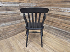 Vintage Country House Midnight Black Painted Lath Back Carver Windsor Chair