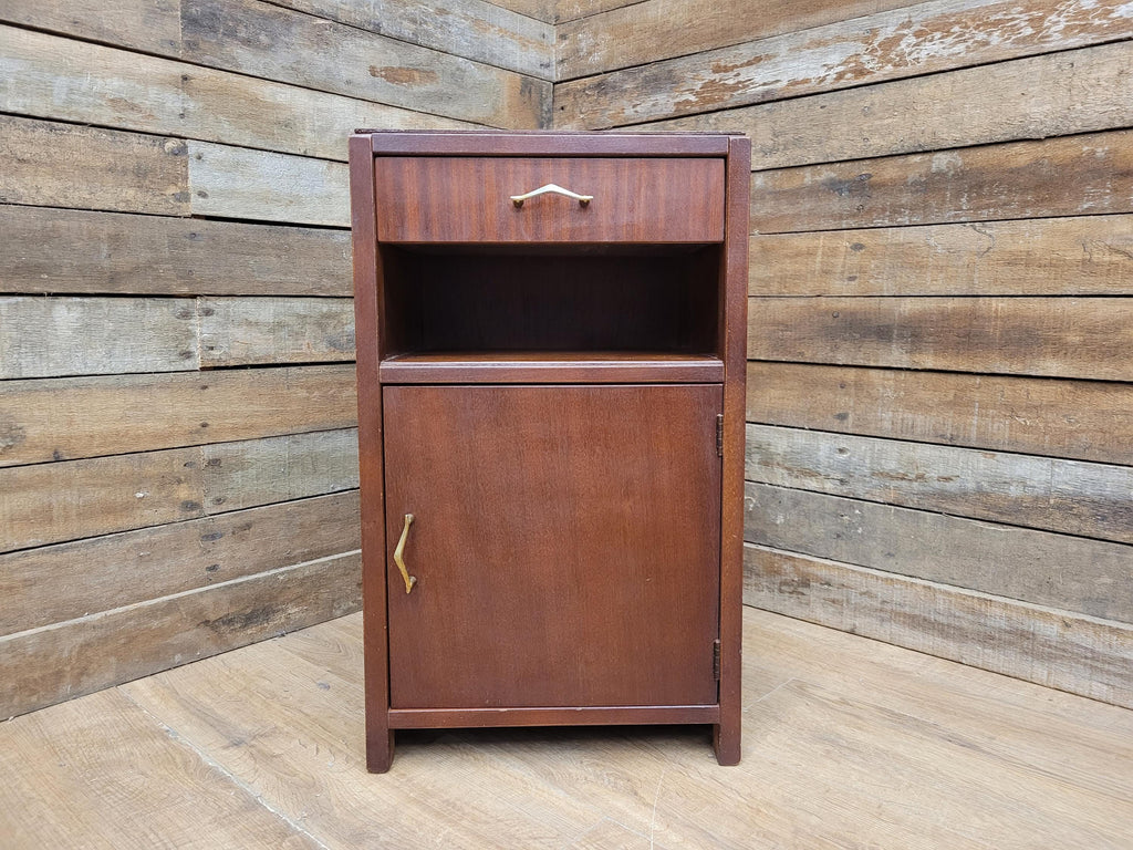 Vintage Mid century Single Drawer Bedside Cupboard Retro Bedside Cabinet