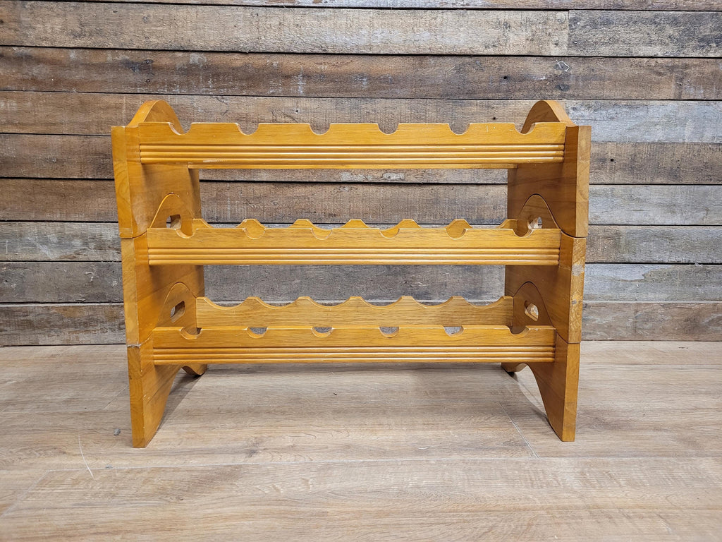 Vintage Rustic Pine Modular Wine Rack Storage Bottle Rack