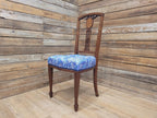 Edwardian Deep Buttoned Seat Inlaid Framed Hall Bedroom Chair William Morris