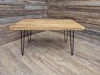 Industrial Mid Century Style Hairpin Leg Coffee Table Rustic Solid Oak Unique