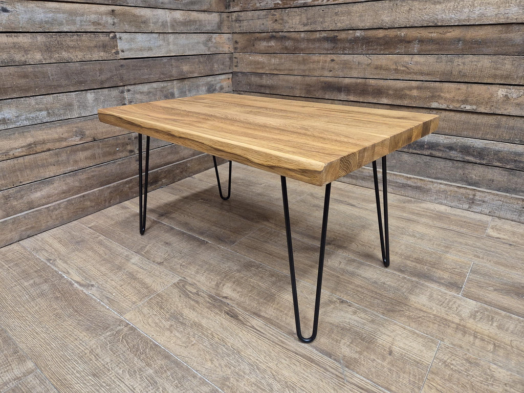 Industrial Mid Century Style Hairpin Leg Coffee Table Rustic Solid Oak Unique