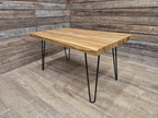 Industrial Mid Century Style Hairpin Leg Coffee Table Rustic Solid Oak Unique