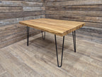 Industrial Mid Century Style Hairpin Leg Coffee Table Rustic Solid Oak Unique