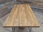 Industrial Mid Century Style Hairpin Leg Coffee Table Rustic Solid Oak Unique