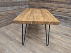 Industrial Mid Century Style Hairpin Leg Coffee Table Rustic Solid Oak Unique