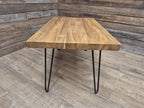 Industrial Mid Century Style Hairpin Leg Coffee Table Rustic Solid Oak Unique