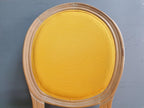 Vintage Country House Bedroom Hall Chair Upholstered Yellow Fabric