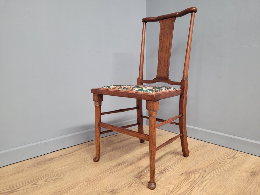 Antique Arts And Crafts Wood Framed Hall Bedroom Chair