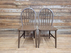 Vintage Pair Of Painted Stick Back Bow Back Windsor Kitchen Chairs