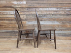 Vintage Pair Of Painted Stick Back Bow Back Windsor Kitchen Chairs