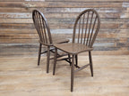 Vintage Pair Of Painted Stick Back Bow Back Windsor Kitchen Chairs