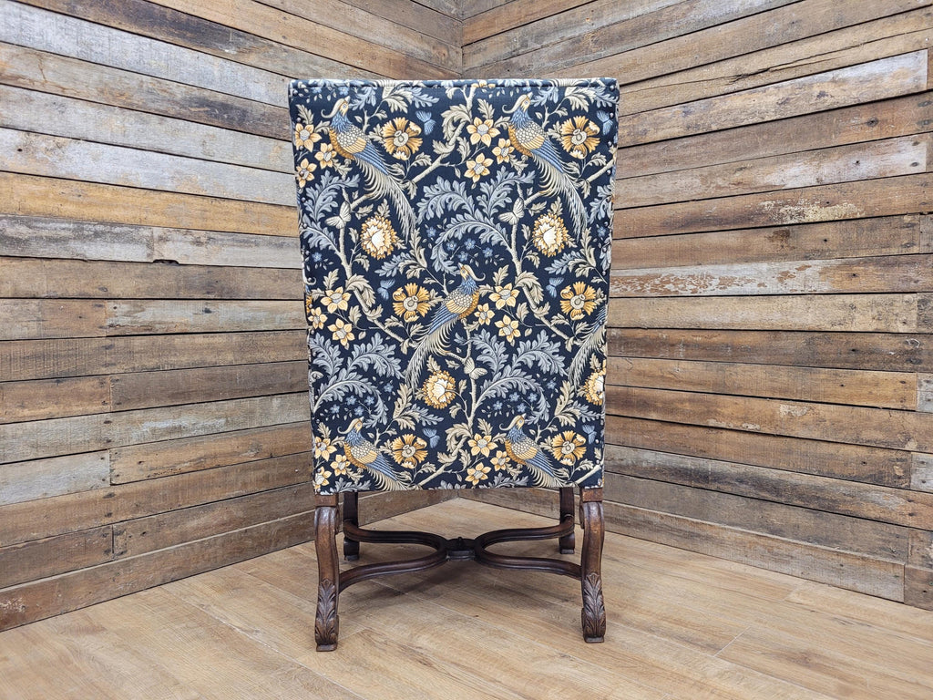 Antique Carved French Style Armchair Morris Bird Grande Throne Chair