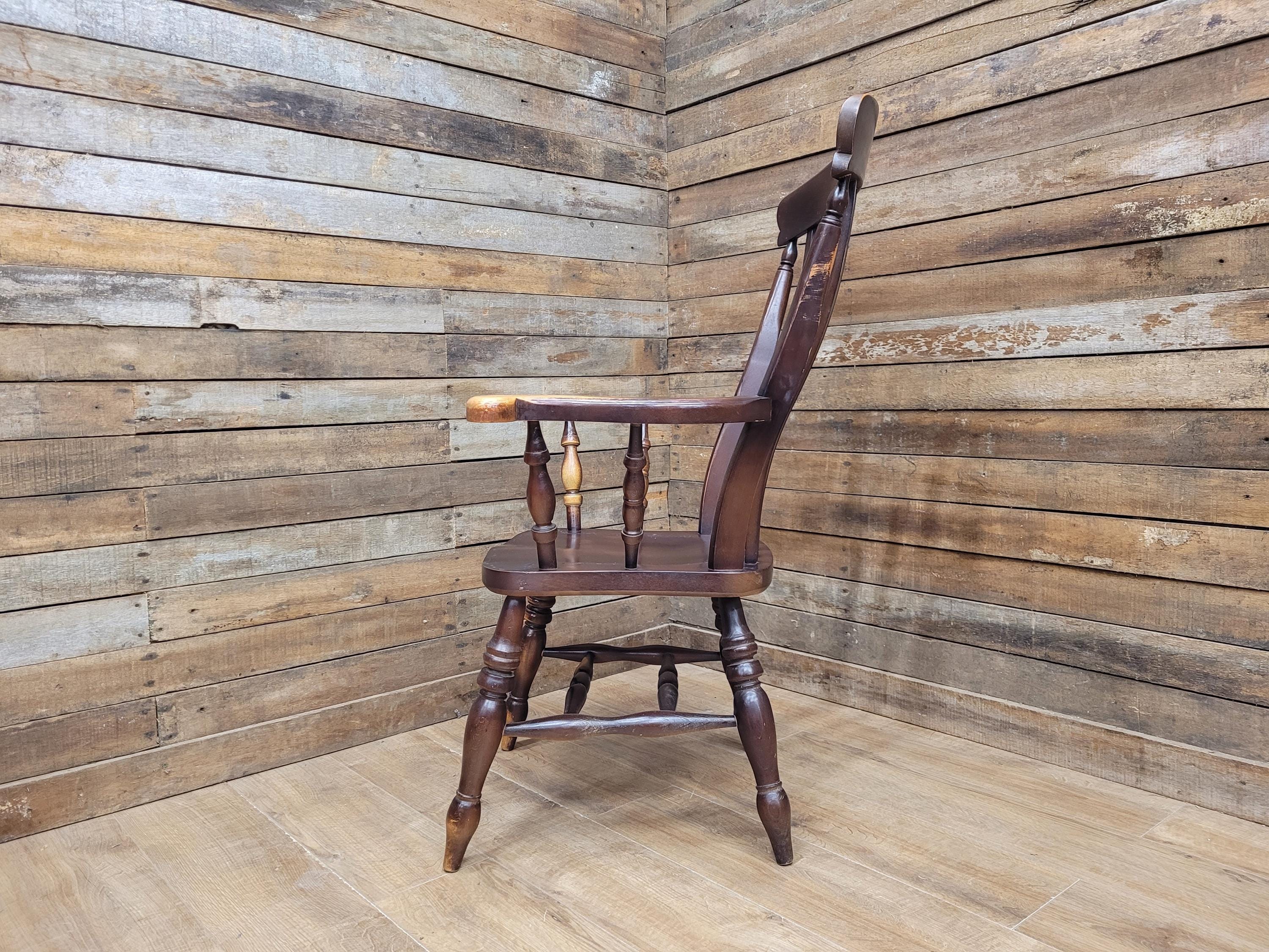 Vintage Country House Lath Back Grandfather Windsor Carver Chair