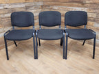 6 Black Fabric Multipurpose Stacker Chairs Stackable Meeting Conference Seating