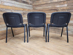 6 Black Fabric Multipurpose Stacker Chairs Stackable Meeting Conference Seating