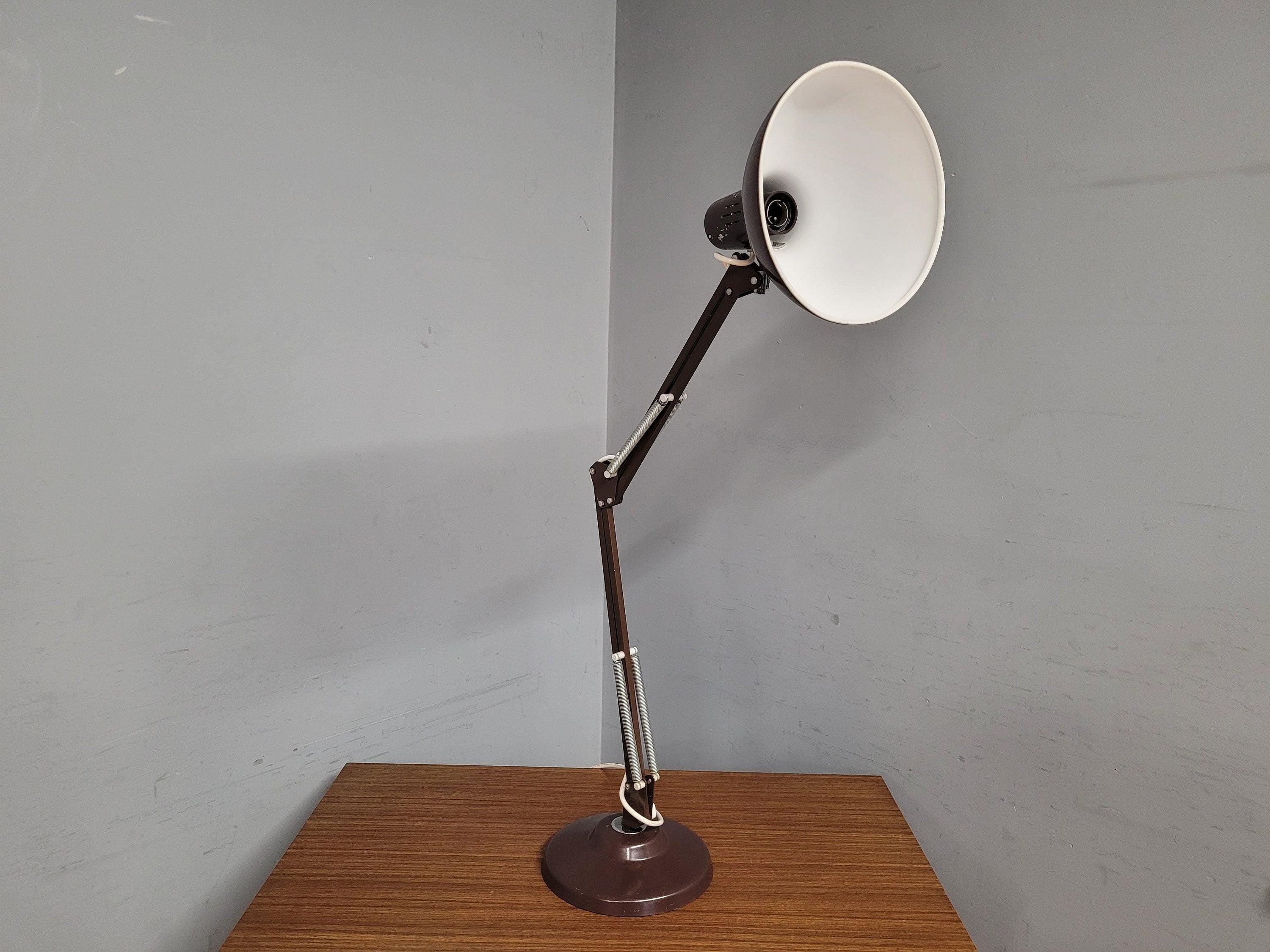 Vintage Brown Angle Desk Lamp Heavy Base Lighting Angled