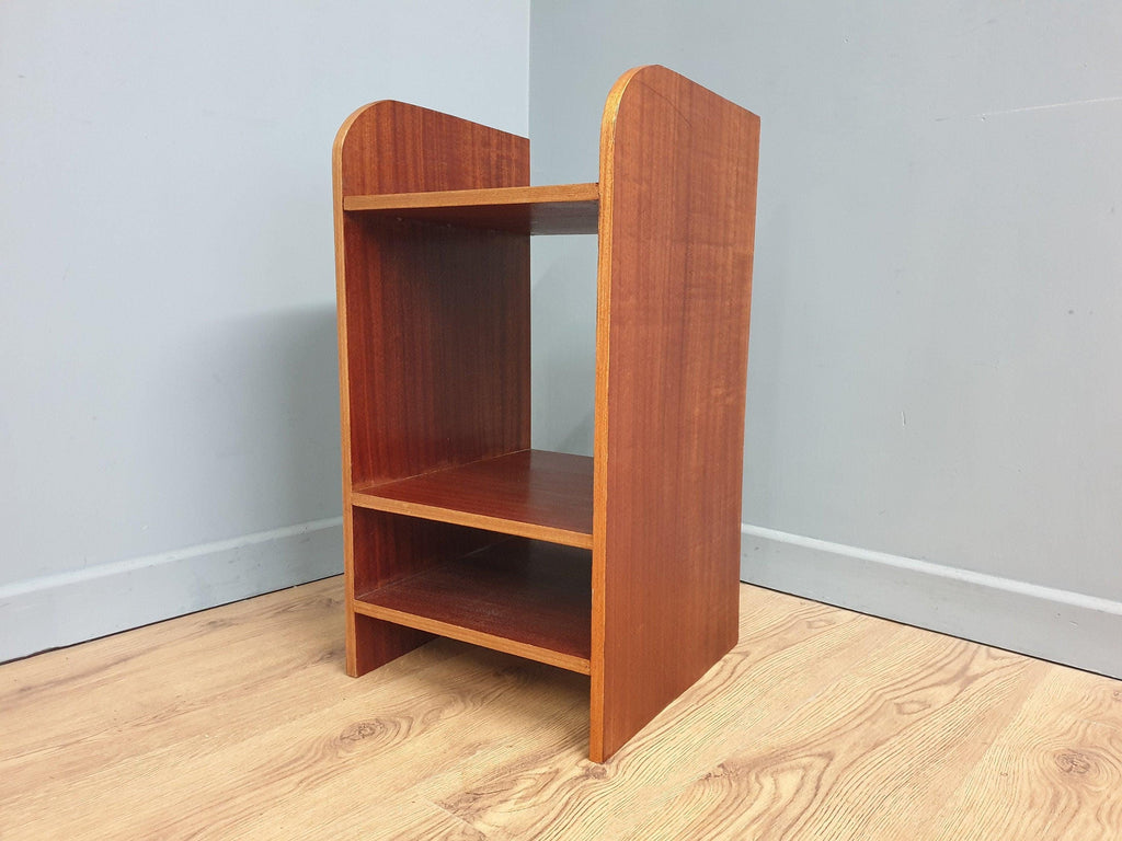 Mid Century Danish Influenced Teak Bedside Shelves Night Stand Scandi Chic